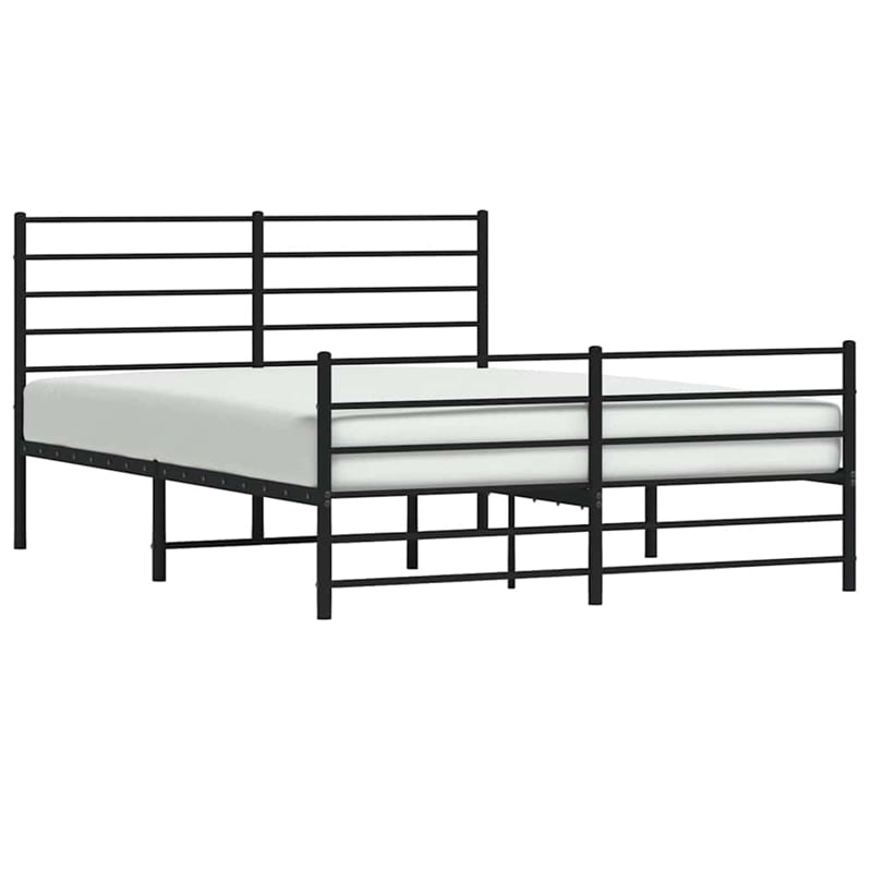 Bowery Hill Powder-Coated Steel Full/Double Bed Frame in Black