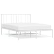 Bowery Hill Powder-Coated Steel Queen Size Bed Frame in White