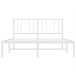 Bowery Hill Powder-Coated Steel Queen Size Bed Frame in White