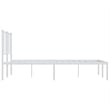 Bowery Hill Powder-Coated Steel Queen Size Bed Frame in White