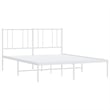 Bowery Hill Powder-Coated Steel Queen Size Bed Frame in White