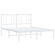 Bowery Hill Powder-Coated Steel Queen Size Bed Frame in White
