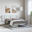 Bowery Hill Powder-Coated Steel Queen Size Bed Frame in White