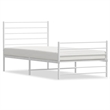 Bowery Hill Contemporary Powder-Coated Steel Twin Bed Frame in White