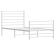 Bowery Hill Contemporary Powder-Coated Steel Twin Bed Frame in White