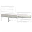 Bowery Hill Contemporary Powder-Coated Steel Twin Bed Frame in White