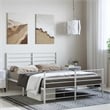 Bowery Hill Rectangular Powder-Coated Steel Full Bed Frame in White