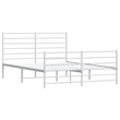 Bowery Hill Powder-Coated Steel King Size Bed Frame in White