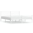 Bowery Hill Powder-Coated Steel Cal King/Double Bed Frame in White