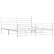 Bowery Hill Powder-Coated Steel Cal King/Double Bed Frame in White