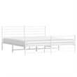 Bowery Hill Powder-Coated Steel Cal King/Double Bed Frame in White