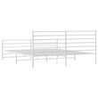 Bowery Hill Powder-Coated Steel Cal King/Double Bed Frame in White