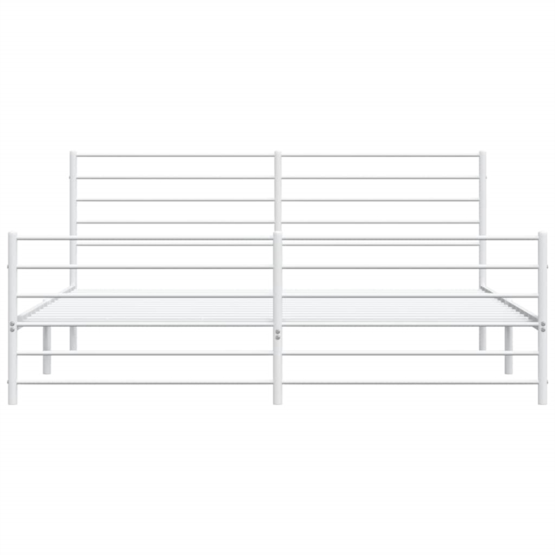 Bowery Hill Contemporary 76 x 80 Steel Extra Long Bed Frame in White