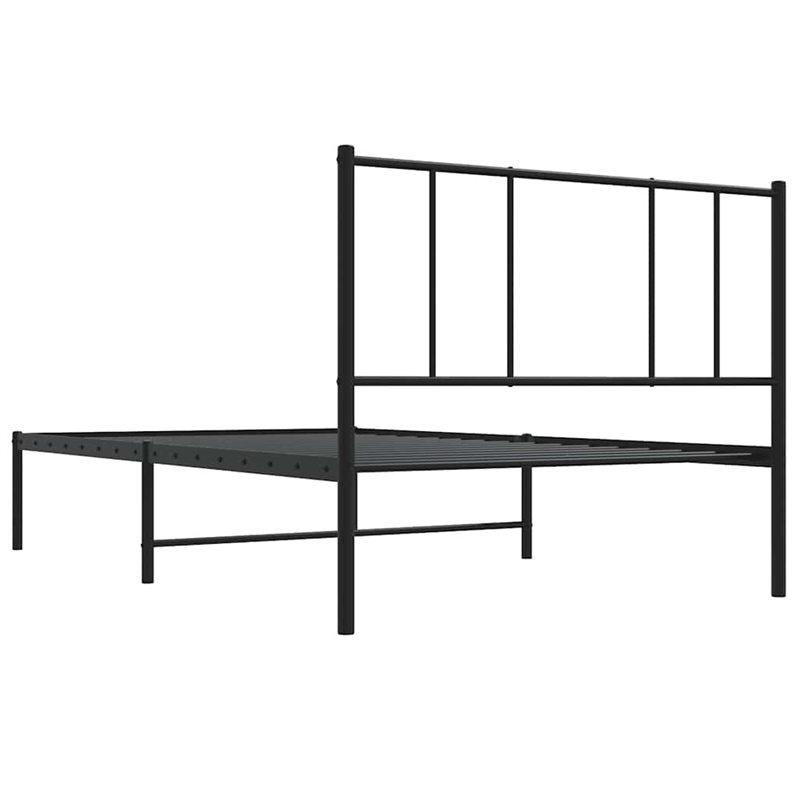 Bowery Hill Contemporary Powder-Coated Steel Twin Bed Frame in Black