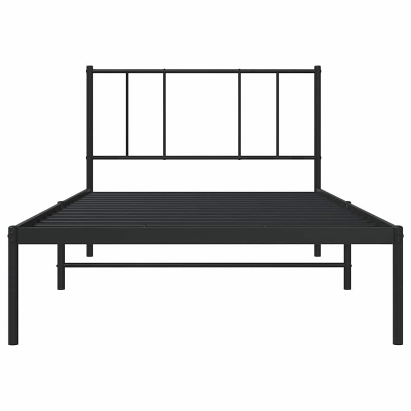 Bowery Hill Contemporary Powder-Coated Steel Twin Bed Frame in Black