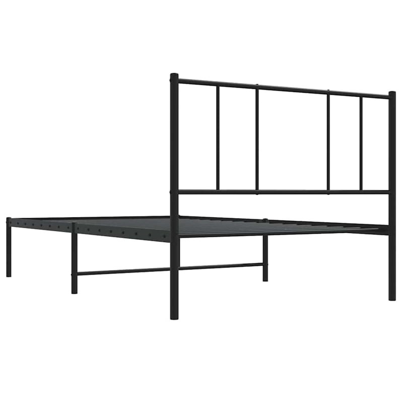Bowery Hill Contemporary Powder-Coated Steel Twin Bed Frame in Black