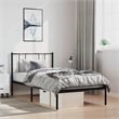Bowery Hill Contemporary Powder-Coated Steel Twin Bed Frame in Black