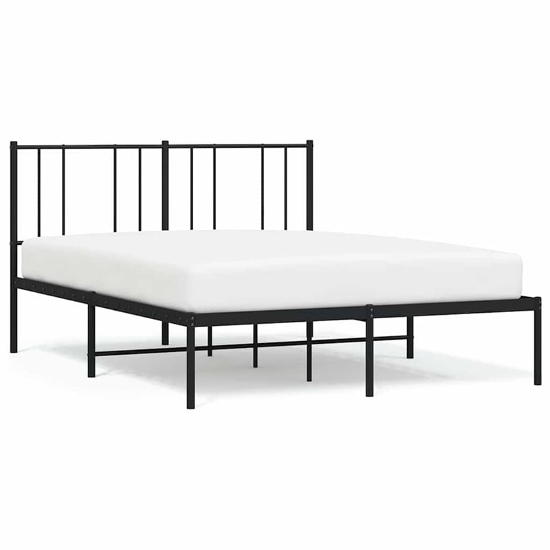 Bowery Hill Powder-Coated Steel King Size Bed Frame in Black
