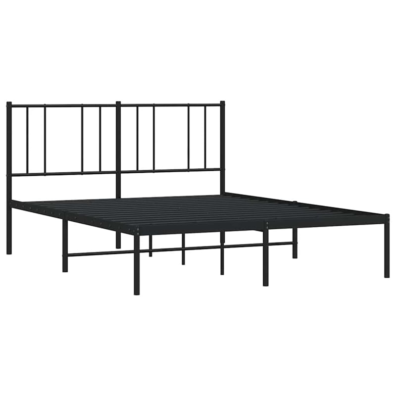 Bowery Hill Powder-Coated Steel King Size Bed Frame in Black