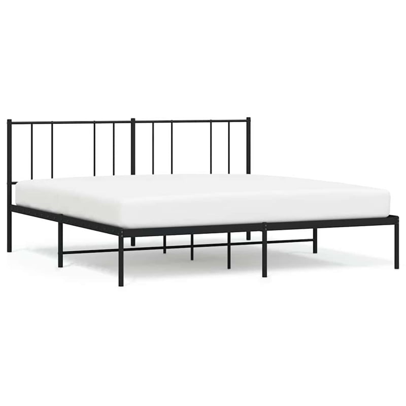 Bowery Hill Contemporary 72 X 84 Powder-Coated Steel Bed Frame in Black