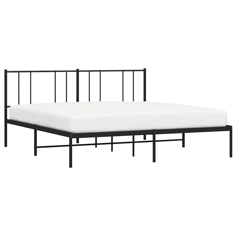 Bowery Hill Contemporary 72 X 84 Powder-Coated Steel Bed Frame in Black