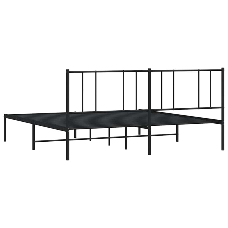 Bowery Hill Contemporary 72 X 84 Powder-Coated Steel Bed Frame in Black