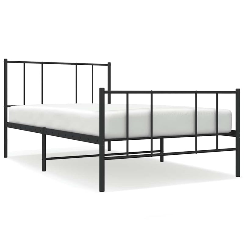 Bowery Hill Rectangular 39.4 x 74.8 Steel Bed Frame in Black