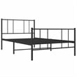 Bowery Hill Rectangular 39.4 x 74.8 Steel Bed Frame in Black