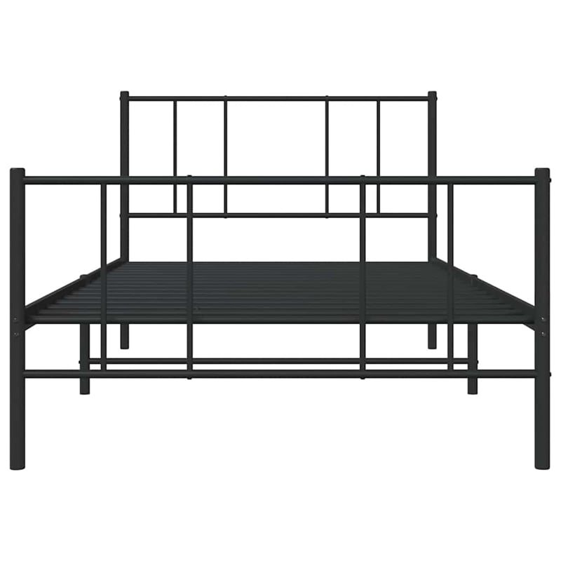 Bowery Hill Rectangular 39.4 x 74.8 Steel Bed Frame in Black