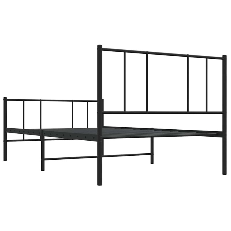 Bowery Hill Rectangular 39.4 x 74.8 Steel Bed Frame in Black