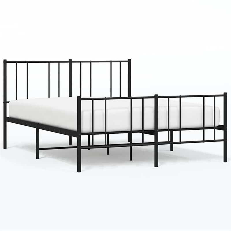 Bowery Hill 53.9x74.8 Powder-Coated Steel Bed Frame in Black