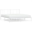 Bowery Hill Powder-Coated Steel King/Double Bed Frame in White