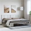 Bowery Hill Powder-Coated Steel King/Double Bed Frame in White