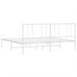 Bowery Hill Powder-Coated Steel King/Double Bed Frame in White