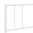 Bowery Hill Powder-Coated Steel King/Double Bed Frame in White