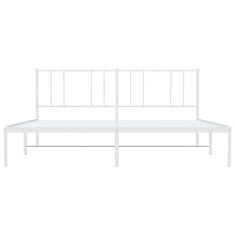 Bowery Hill Powder-Coated Steel King/Double Bed Frame in White