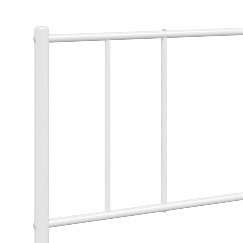 Bowery Hill Powder-Coated Steel King/Double Bed Frame in White