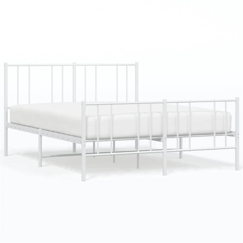 Bowery Hill Powder-Coated Steel Full/Double Bed Frame in White