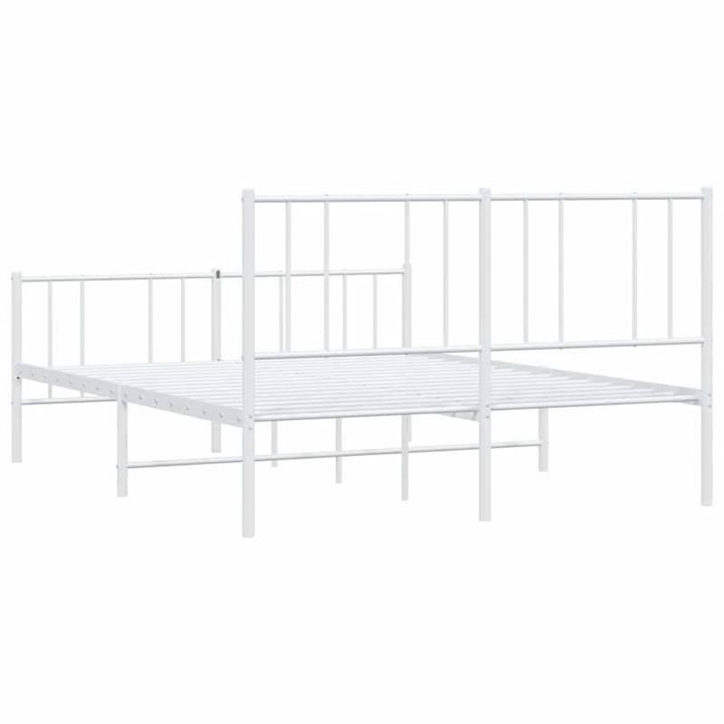 Bowery Hill Powder-Coated Steel Full/Double Bed Frame in White