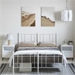 Bowery Hill Powder-Coated Steel Full/Double Bed Frame in White