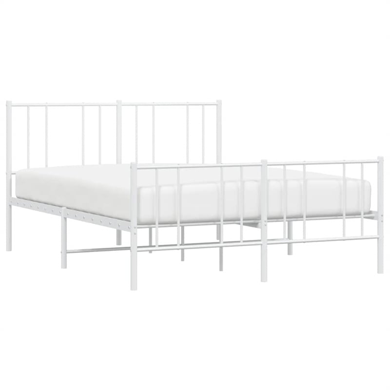 Bowery Hill Powder-Coated Steel Full/Double Bed Frame in White
