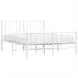 Bowery Hill Powder-Coated Steel Full/Double Bed Frame in White