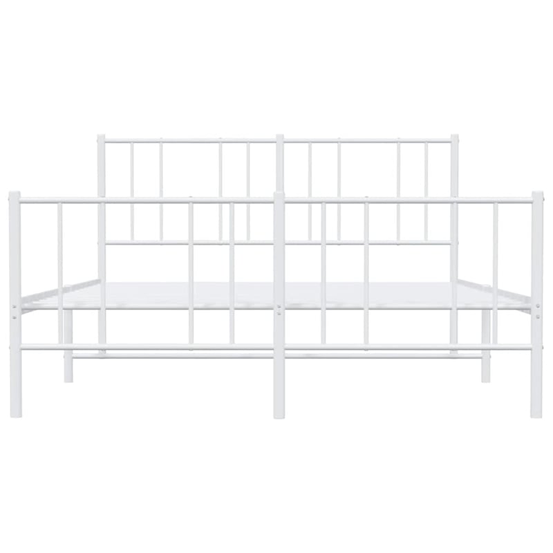 Bowery Hill Powder-Coated Steel Full/Double Bed Frame in White