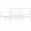 Bowery Hill Powder-Coated Steel Full/Double Bed Frame in White