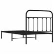 Bowery Hill Contemporary Powder-Coated Steel Twin Bed Frame in Black