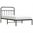 Bowery Hill Contemporary Powder-Coated Steel Twin Bed Frame in Black