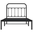 Bowery Hill Contemporary Powder-Coated Steel Twin Bed Frame in Black