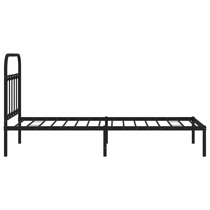 Bowery Hill Contemporary Powder-Coated Steel Twin Bed Frame in Black