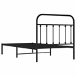 Bowery Hill Contemporary Powder-Coated Steel Twin Bed Frame in Black