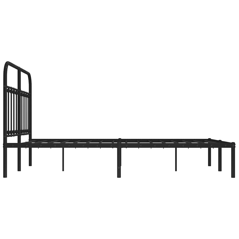 Bowery Hill Contemporary Powder-Coated Steel King Bed Frame in Black